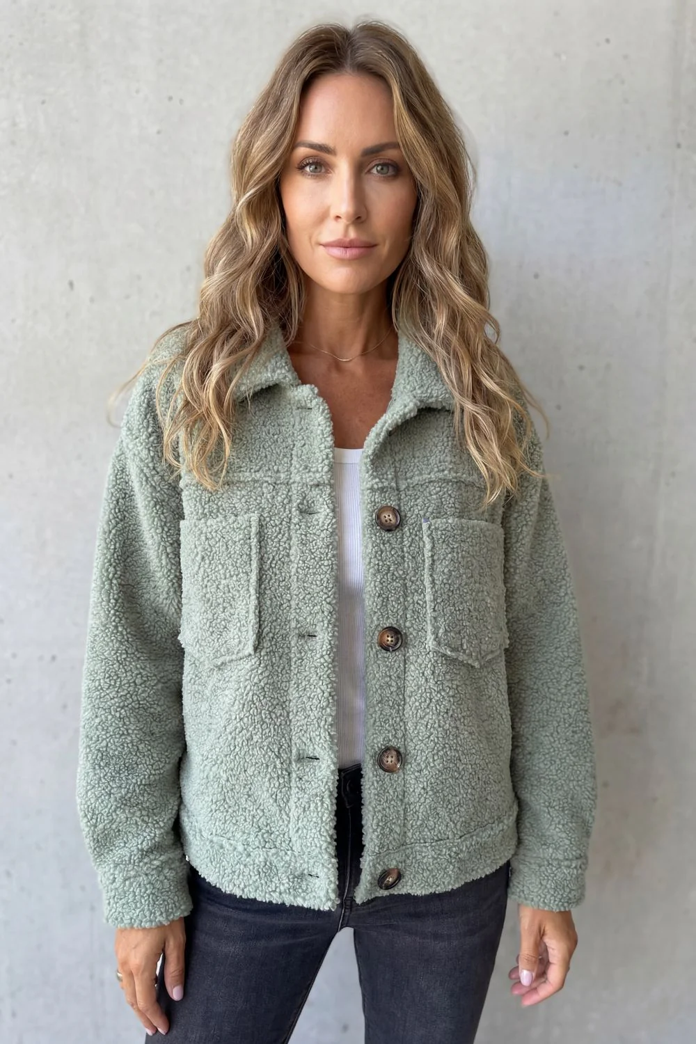 Floretta – Textured fleece style – Button-up jacket - Image 4