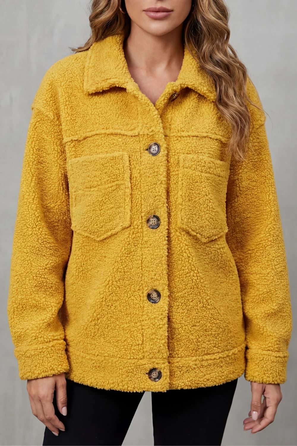 Floretta – Textured fleece style – Button-up jacket - Image 5