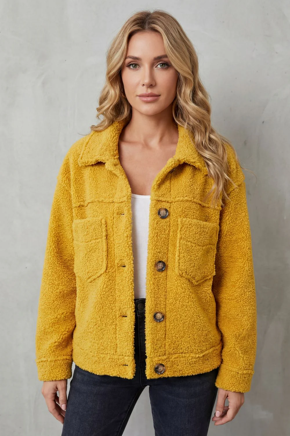 Floretta – Textured fleece style – Button-up jacket - Image 6