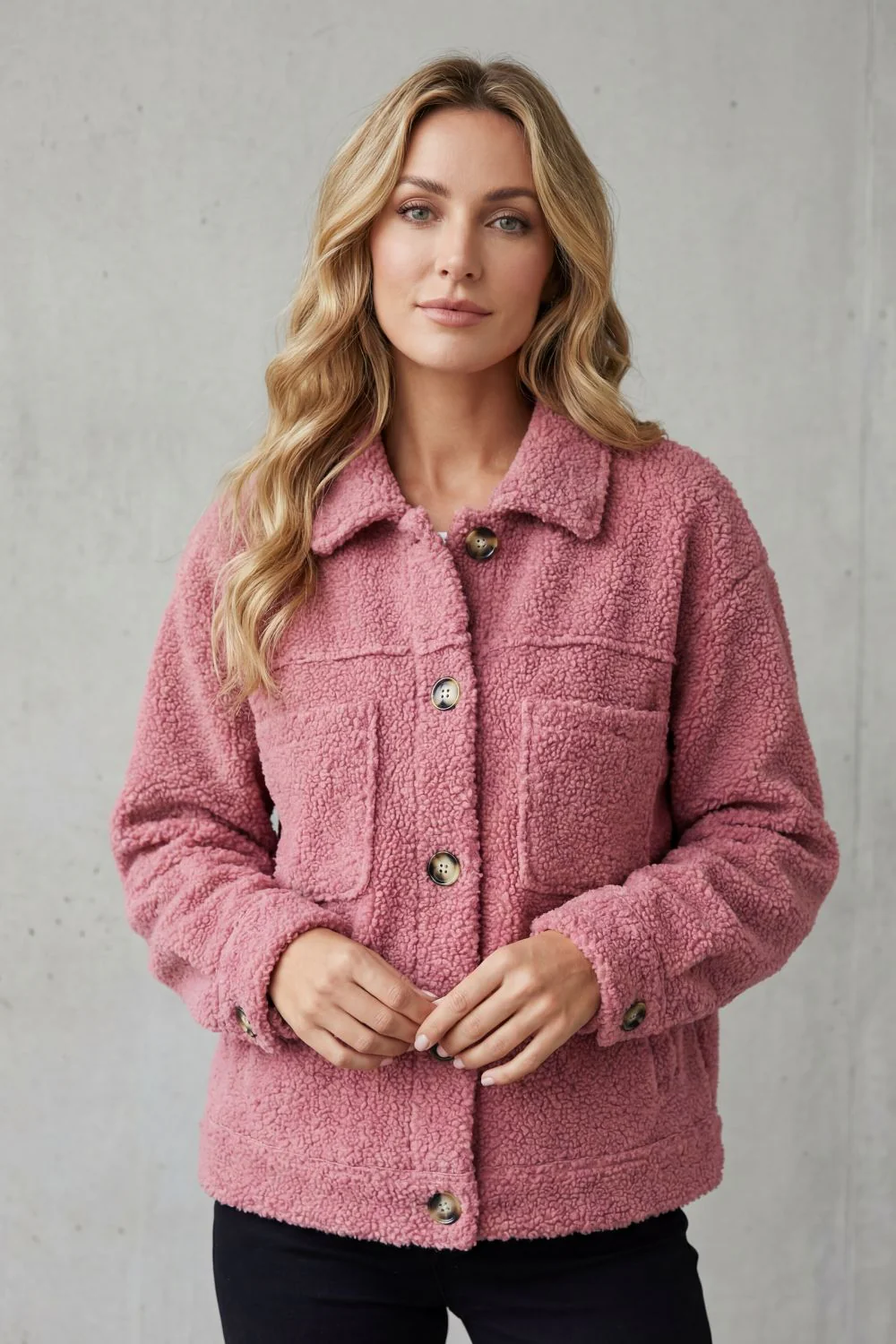 Floretta – Textured fleece style – Button-up jacket - Image 8