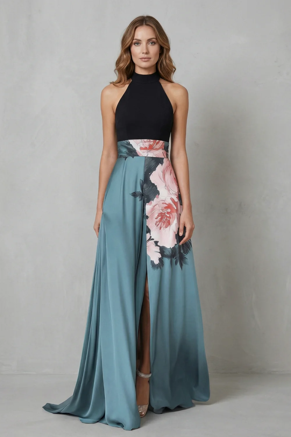 Florévia – Contrast floral elegance – Maxi dress - Image 2