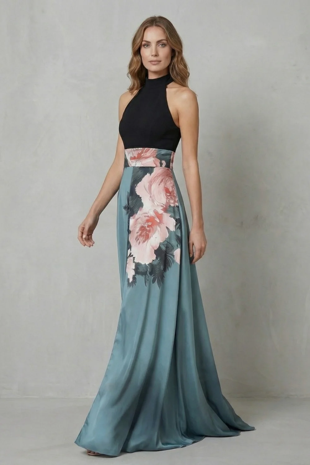 Florévia – Contrast floral elegance – Maxi dress - Image 3