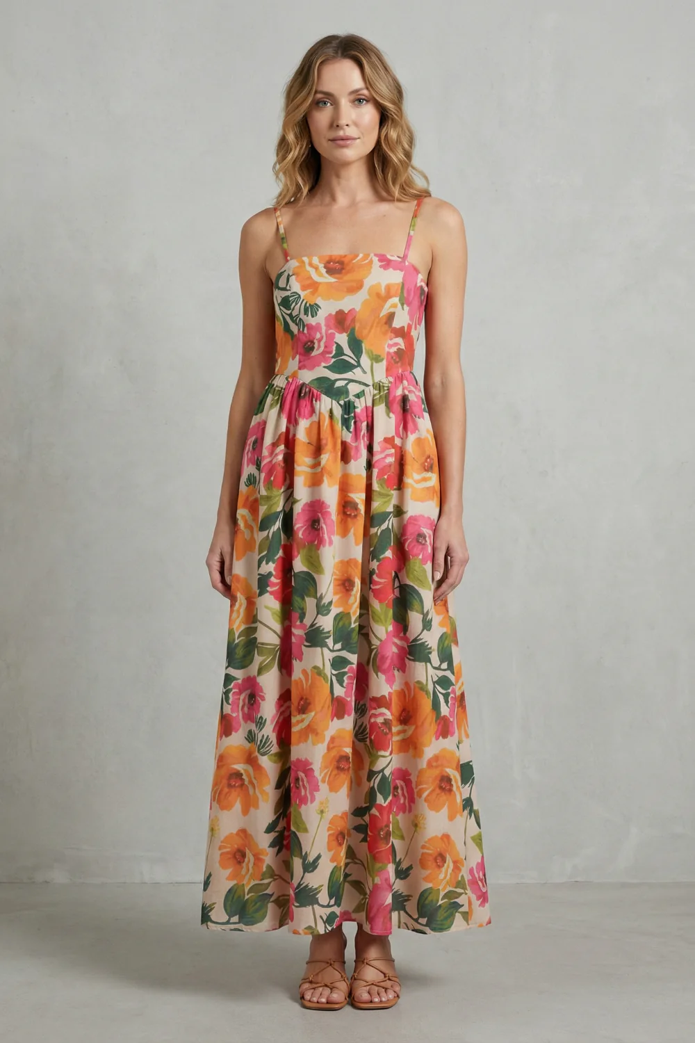 Florielle – Square neck floral charm – Midi dress - Image 2