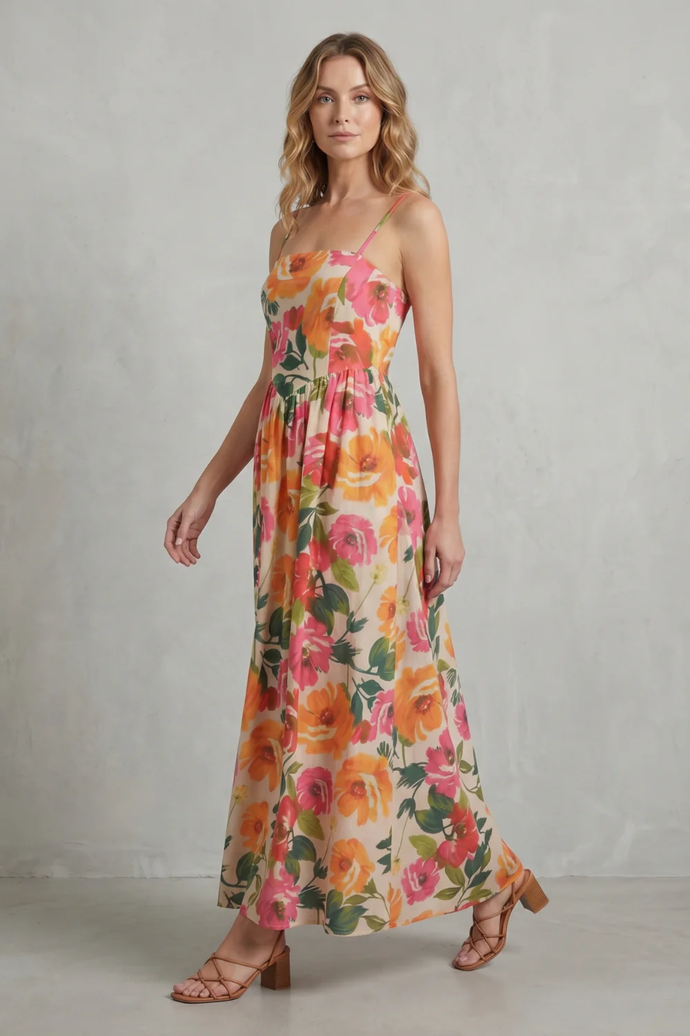 Florielle – Square neck floral charm – Midi dress - Image 3