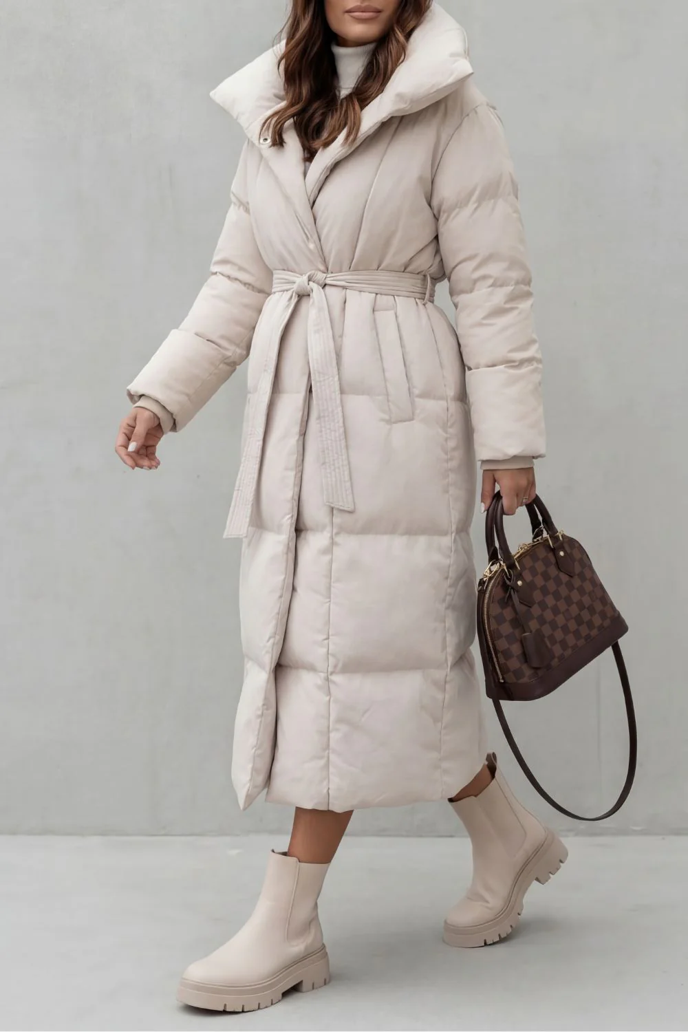 Frescetta – Belted silhouette – Long padded puffer coat - Image 3