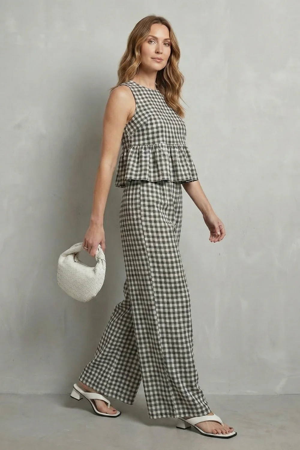 Gingelle – Gingham ruffle ease – Trouser set - Image 3