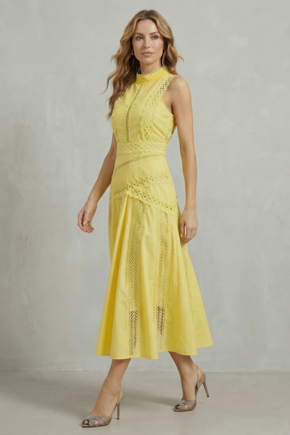 Gracia – Intricate lace panels – Elegant midi dress - Image 3