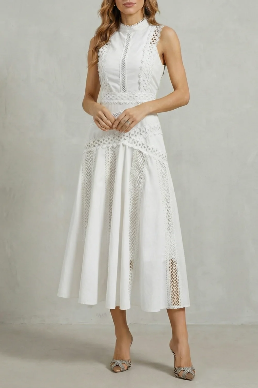Gracia – Intricate lace panels – Elegant midi dress - Image 5