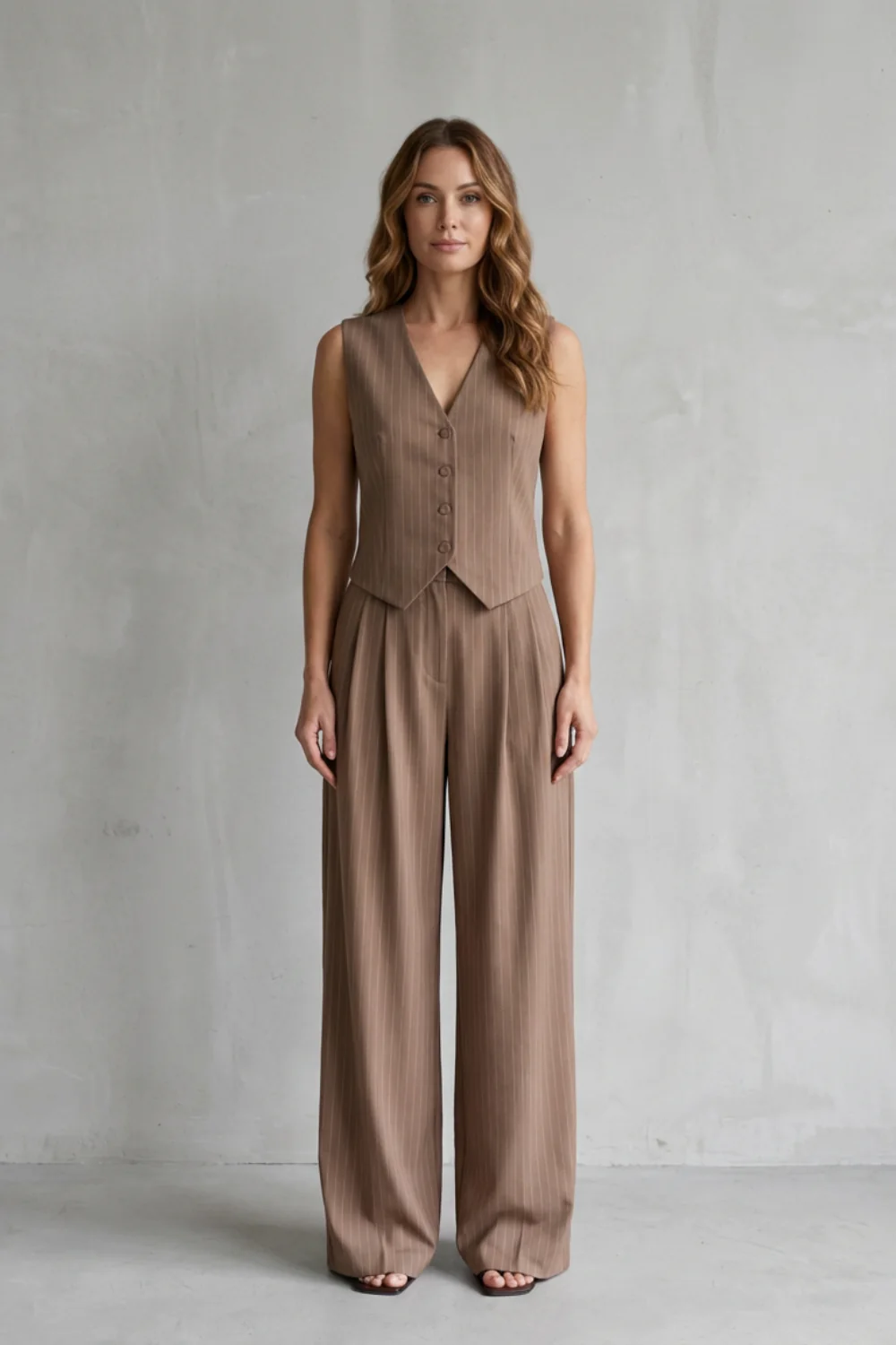 Isadora – Pinstripe Vest Suit Set – Modern Vintage Edge - Image 2