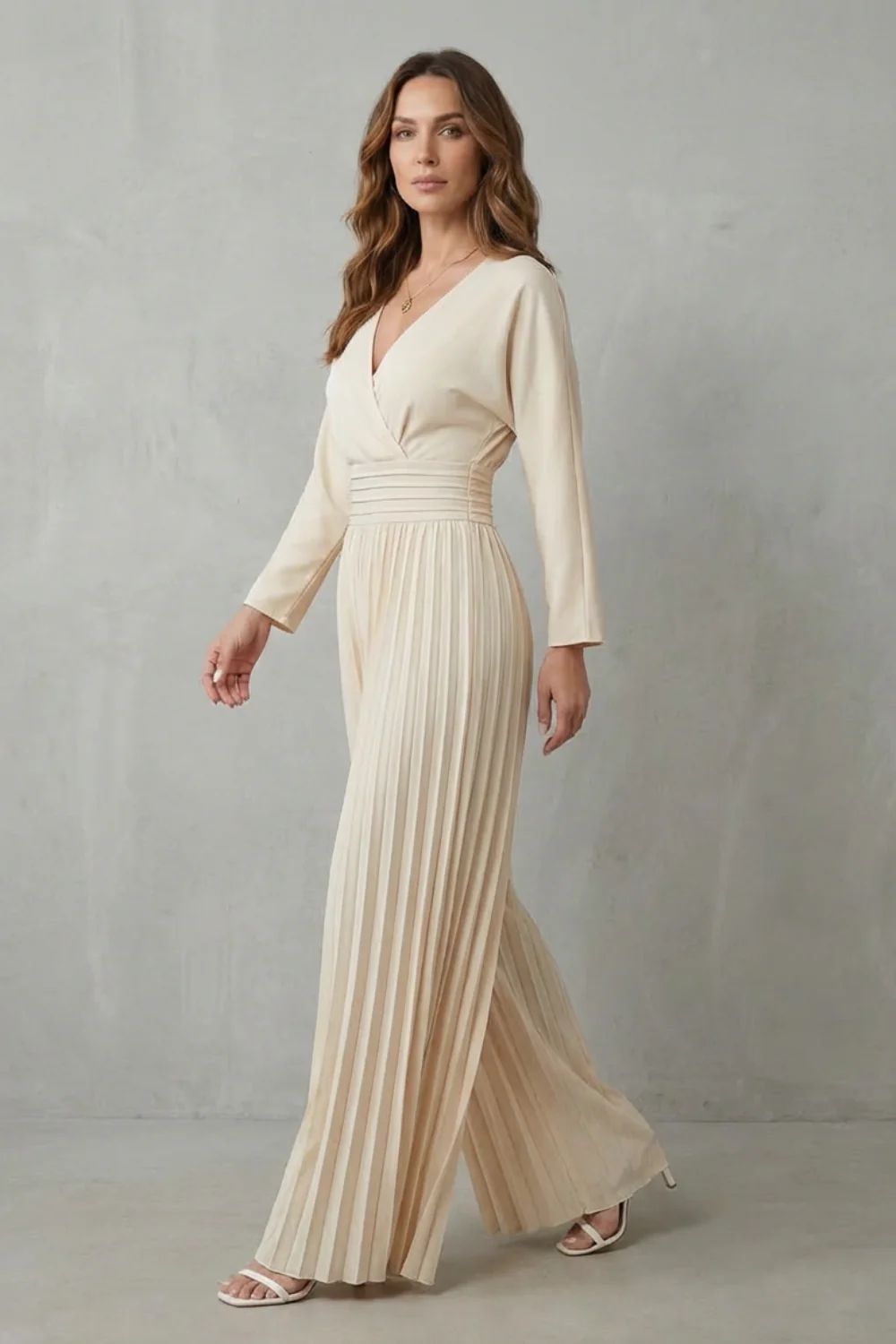 Isla – Pleated Wide-Leg Jumpsuit – Effortless Elegance - Image 3