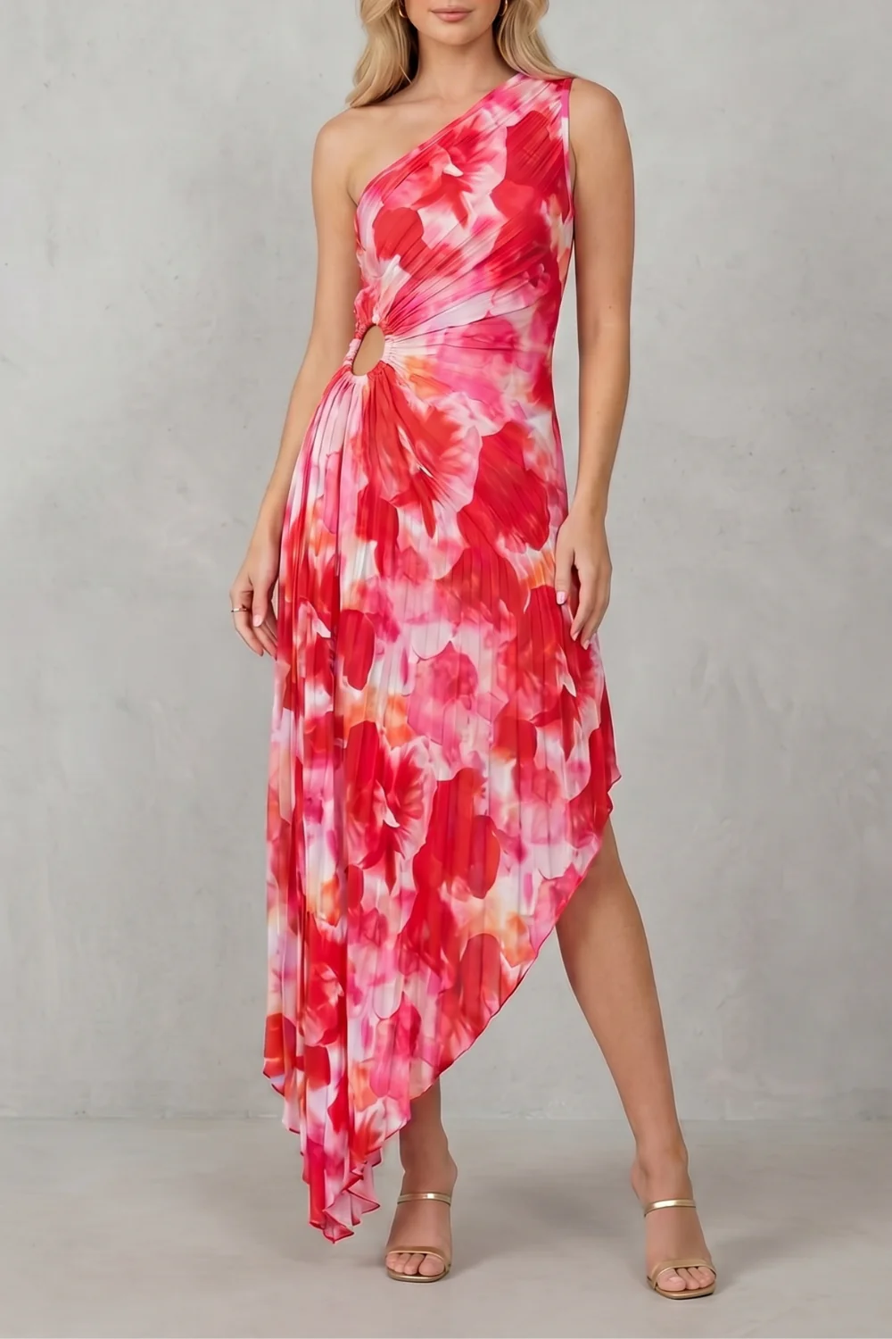 Juniper – Bold bloom – Women’s One-Shoulder Printed Maxi Dress