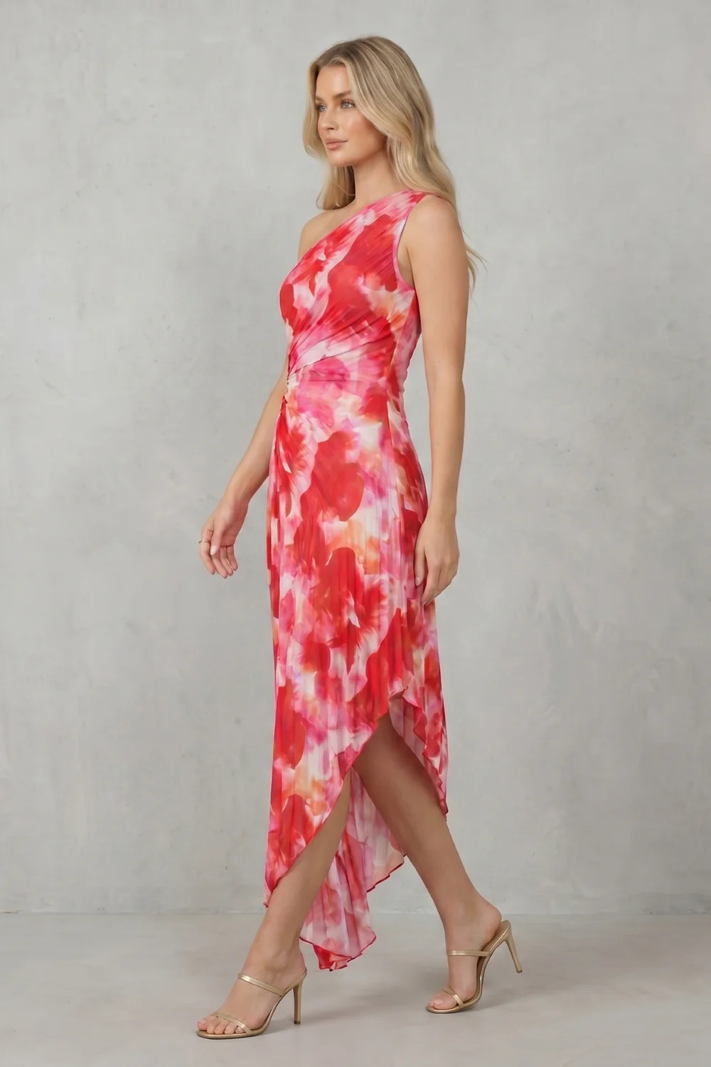 Juniper – Bold bloom – Women’s One-Shoulder Printed Maxi Dress - Image 3