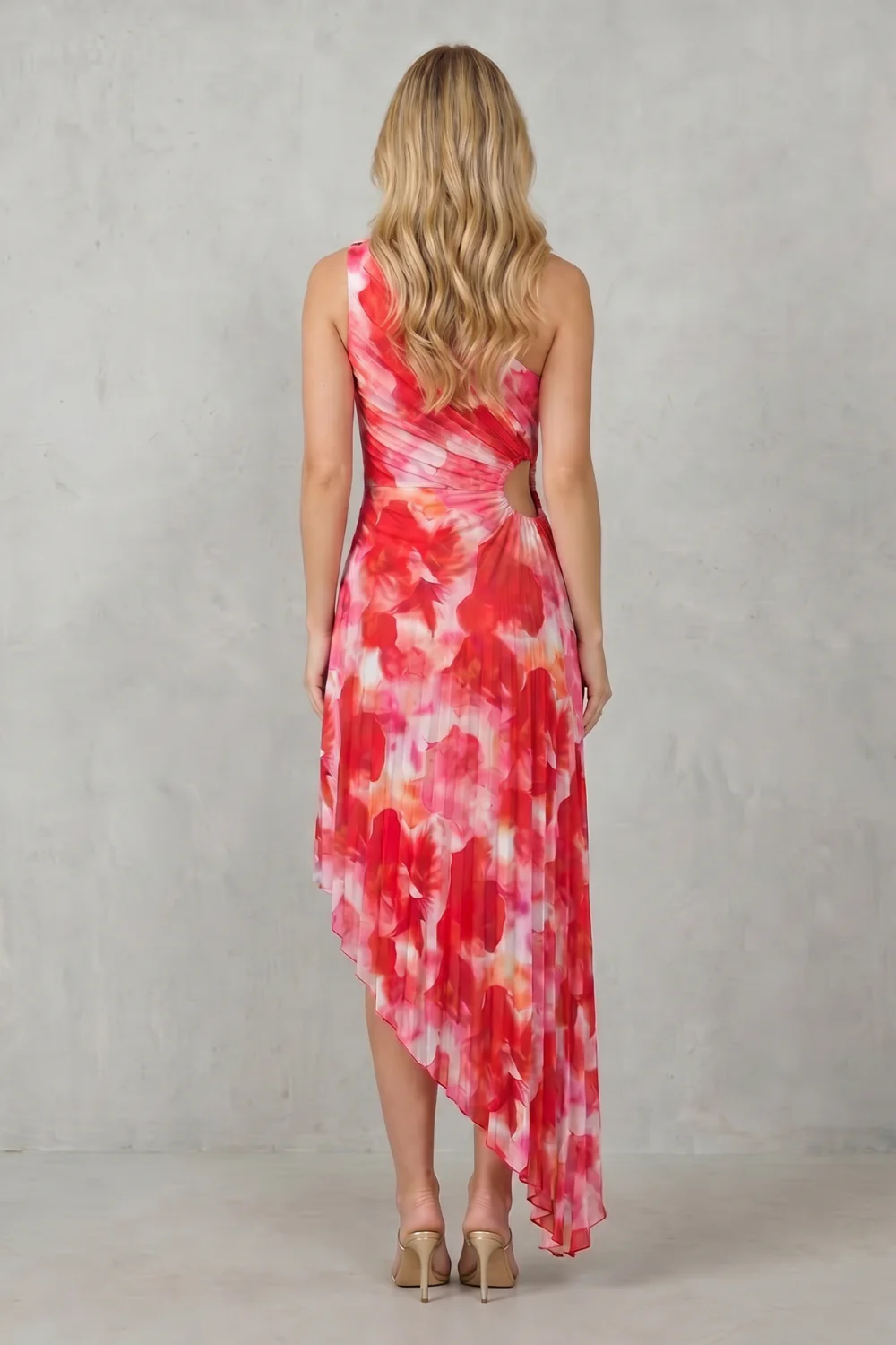 Juniper – Bold bloom – Women’s One-Shoulder Printed Maxi Dress - Image 4