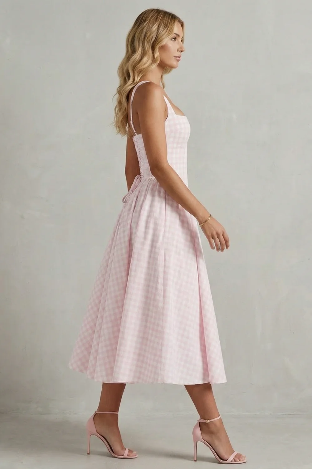 Kaydelle – Gingham summer charm – Midi dress - Image 3