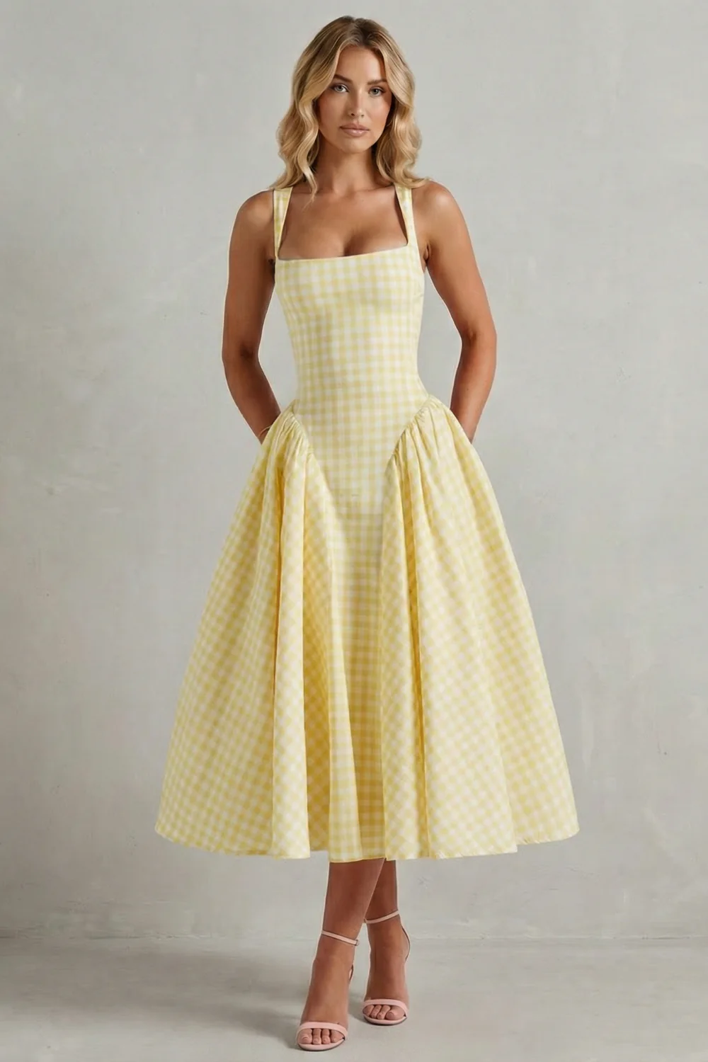 Kaydelle – Gingham summer charm – Midi dress - Image 6