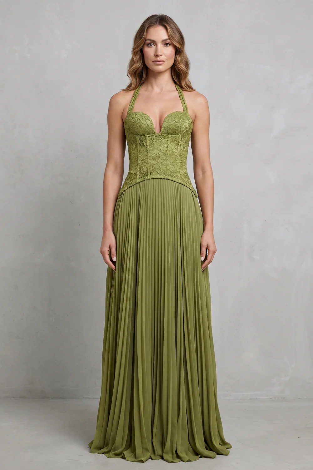 Kenlisse – Corset pleated elegance – Maxi dress - Image 2