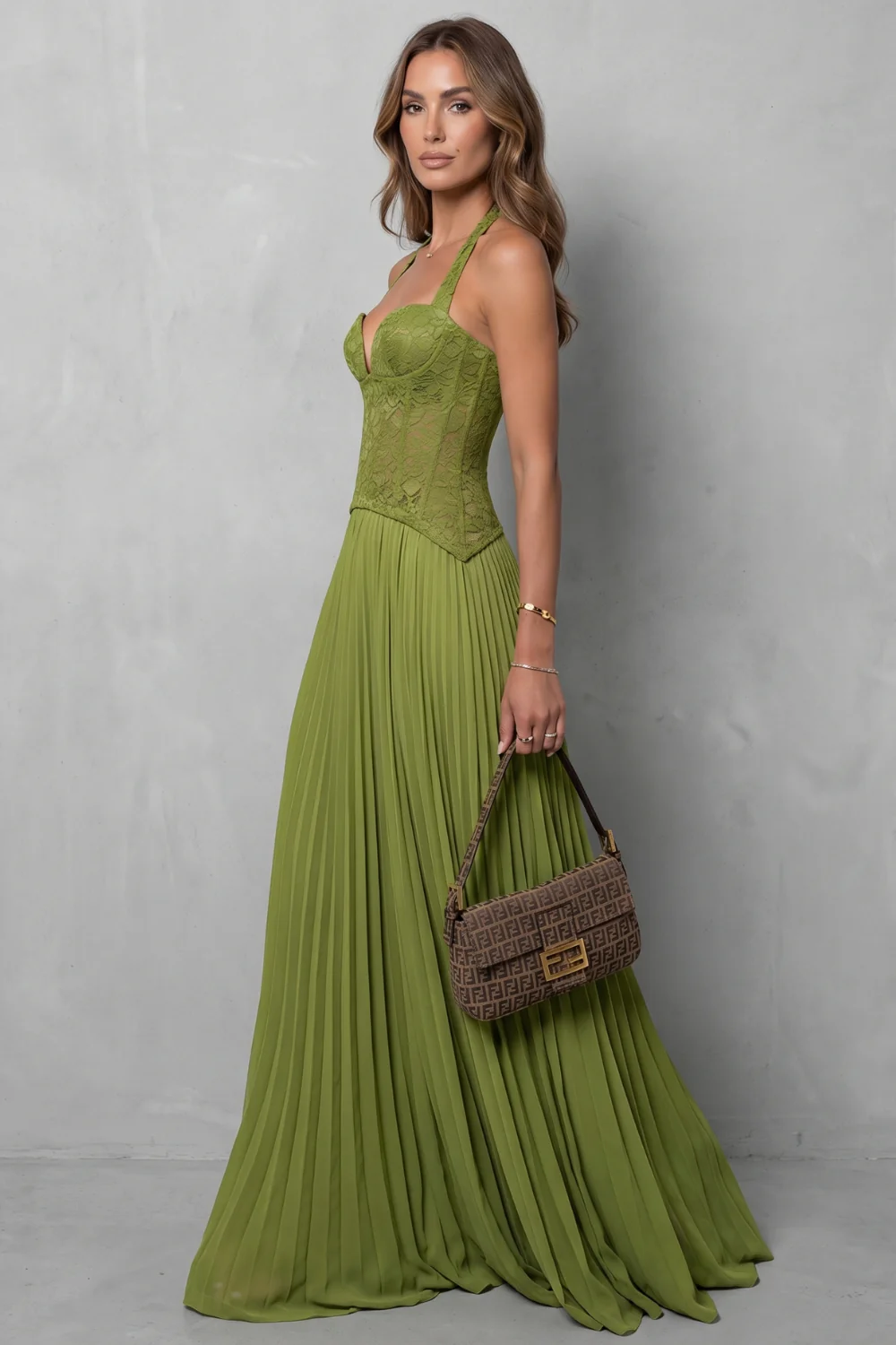 Kenlisse – Corset pleated elegance – Maxi dress - Image 3