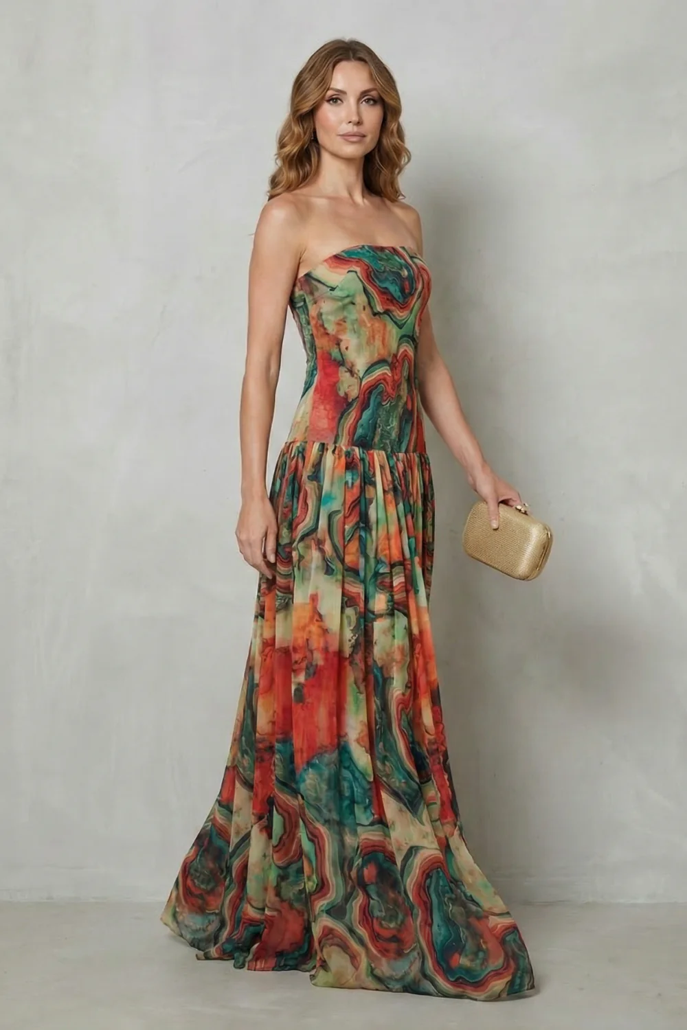 Lavielle – Off-shoulder printed flow – Maxi dress - Image 3