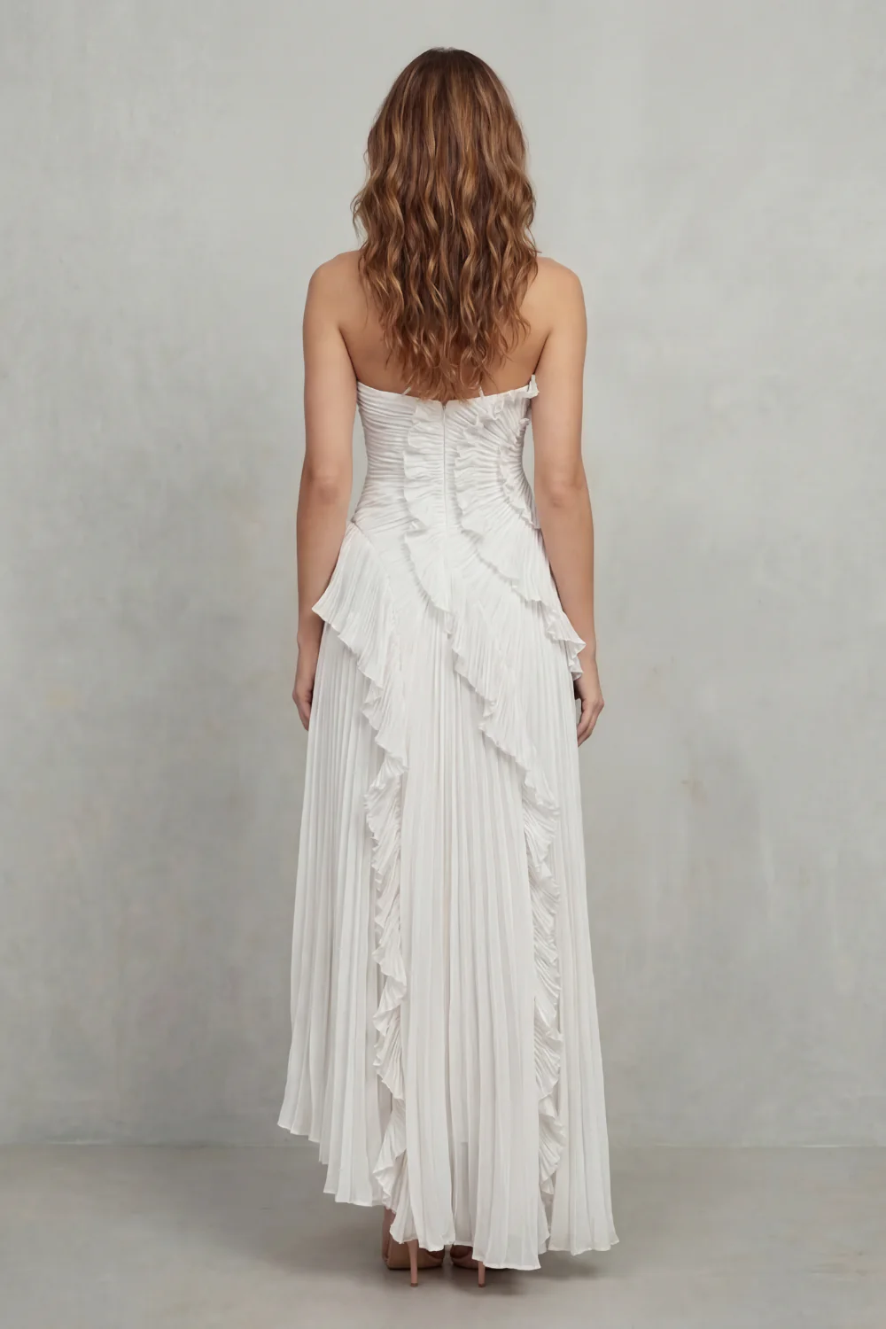 Lavirea – Sculpted pleats – One-shoulder midi dress - Image 10