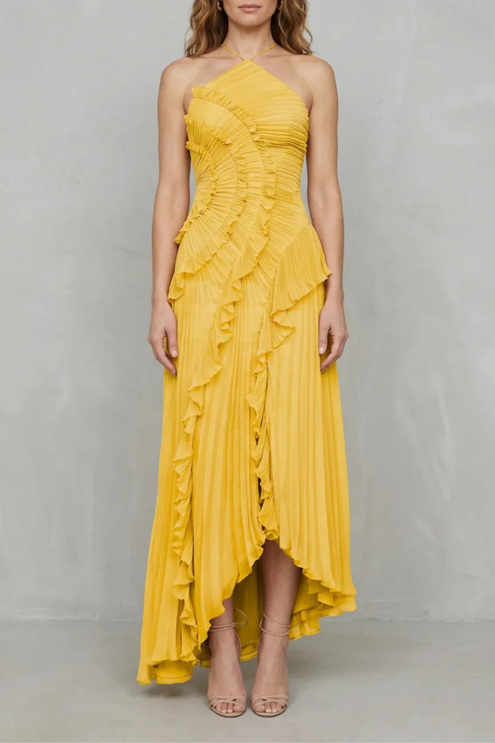 Lavirea – Sculpted pleats – One-shoulder midi dress - Image 11