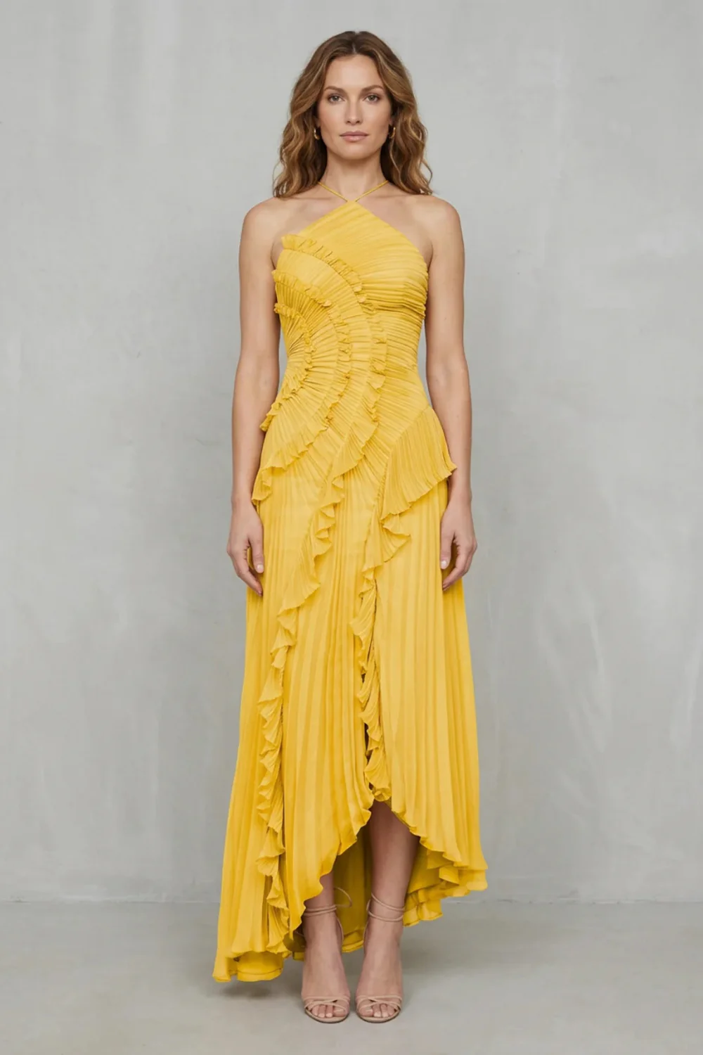 Lavirea – Sculpted pleats – One-shoulder midi dress - Image 12