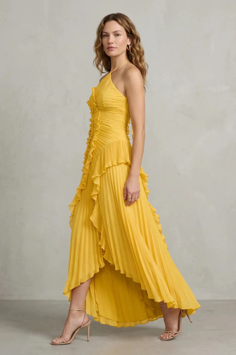 Lavirea – Sculpted pleats – One-shoulder midi dress - Image 13