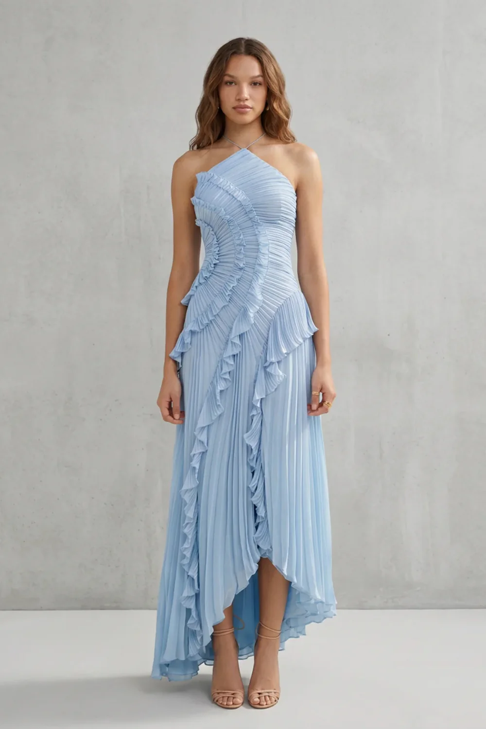 Lavirea – Sculpted pleats – One-shoulder midi dress - Image 16