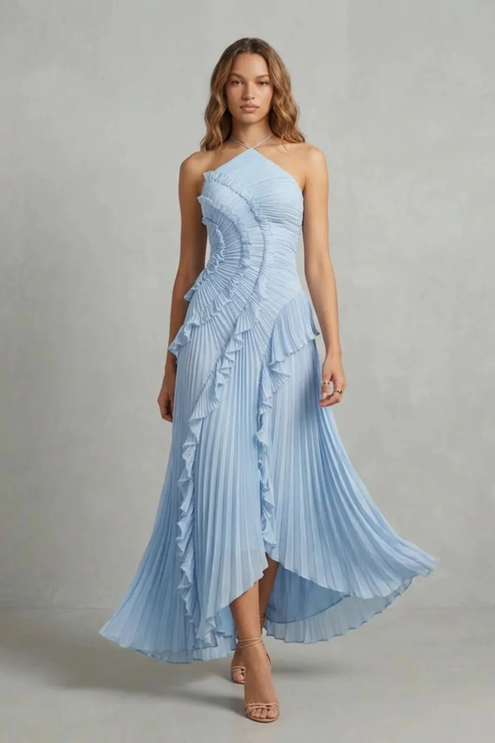 Lavirea – Sculpted pleats – One-shoulder midi dress - Image 17