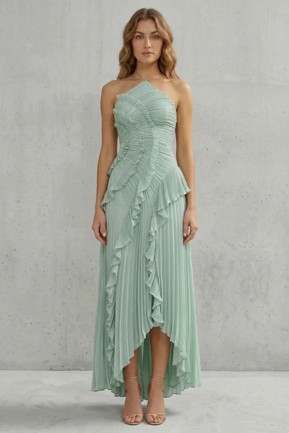 Lavirea – Sculpted pleats – One-shoulder midi dress - Image 19
