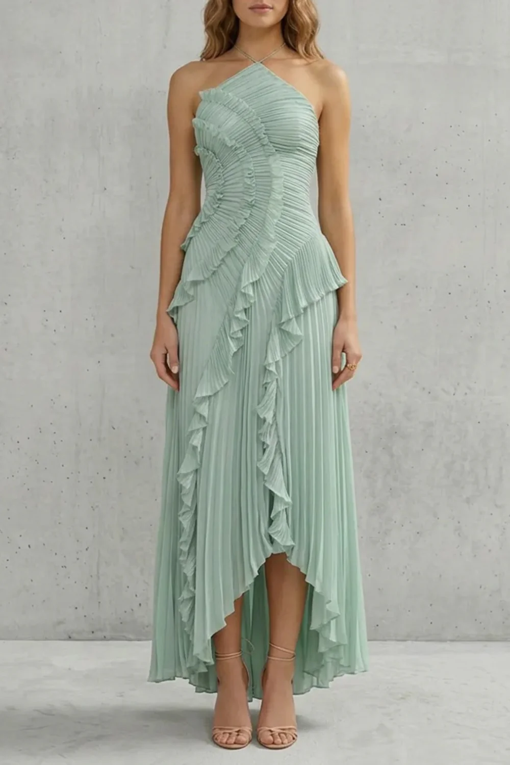 Lavirea – Sculpted pleats – One-shoulder midi dress - Image 20
