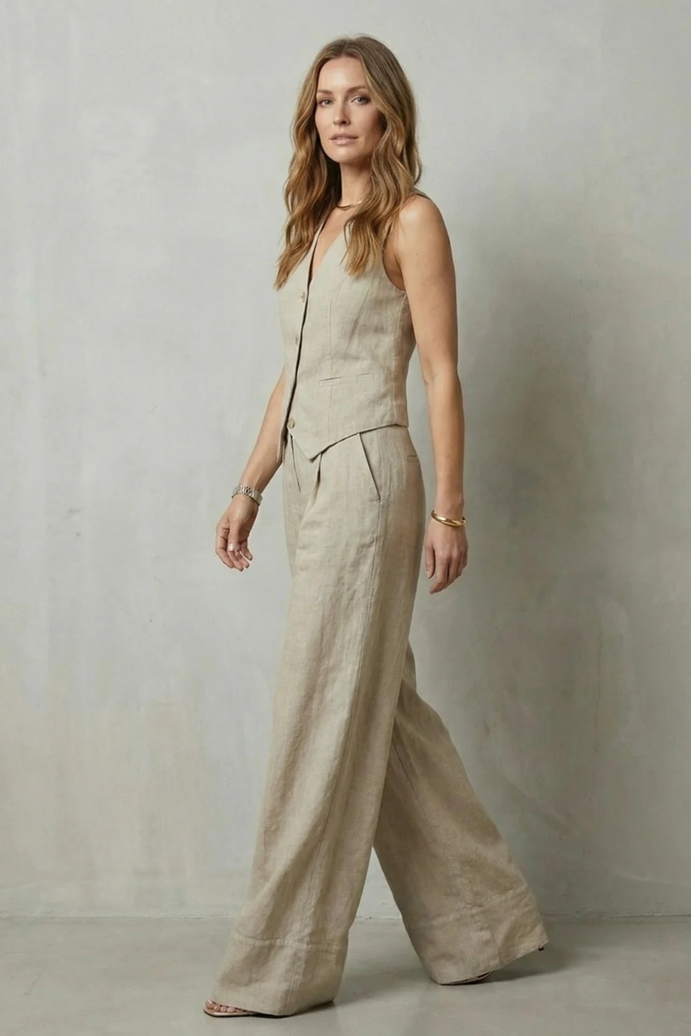 Linéaura – Relaxed tailored elegance – Vest and trouser set - Image 3
