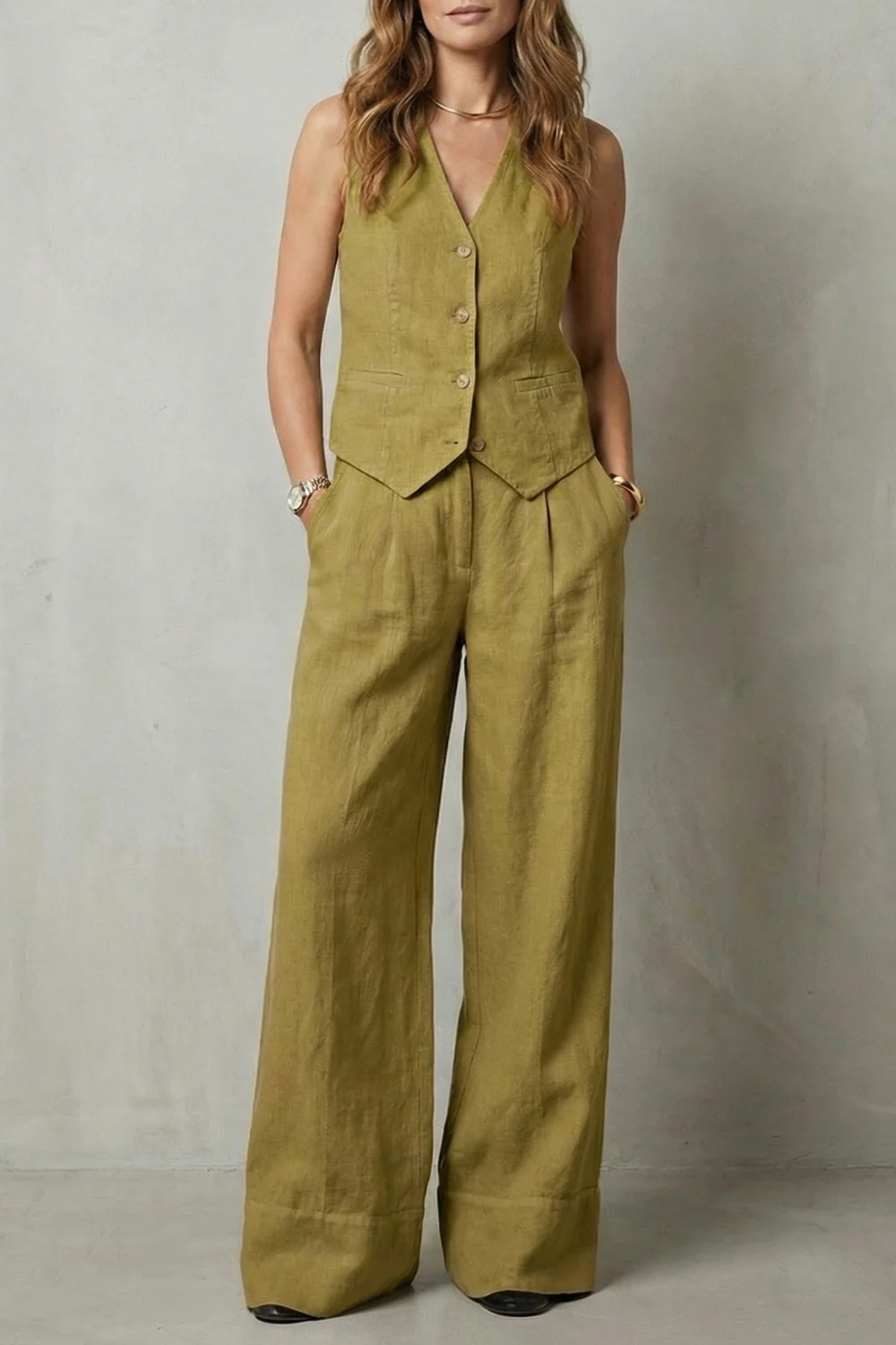 Linéaura – Relaxed tailored elegance – Vest and trouser set - Image 5