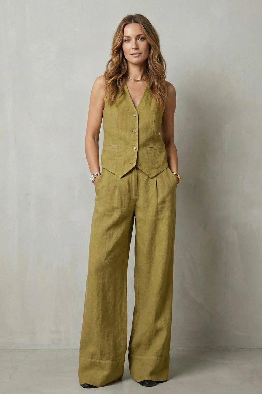 Linéaura – Relaxed tailored elegance – Vest and trouser set - Image 6