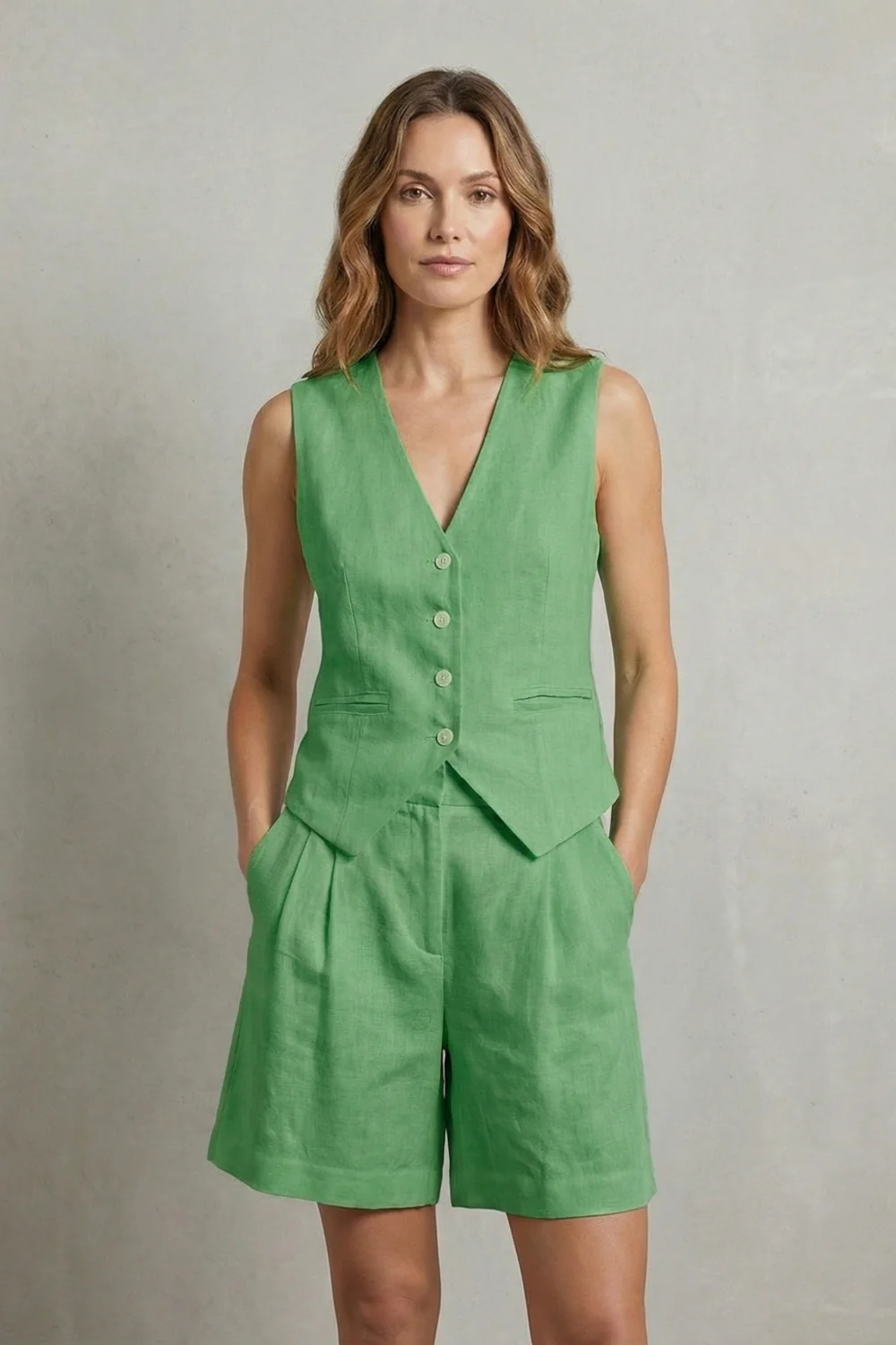 Linévora – Tailored summer ease – Vest and short set - Image 10