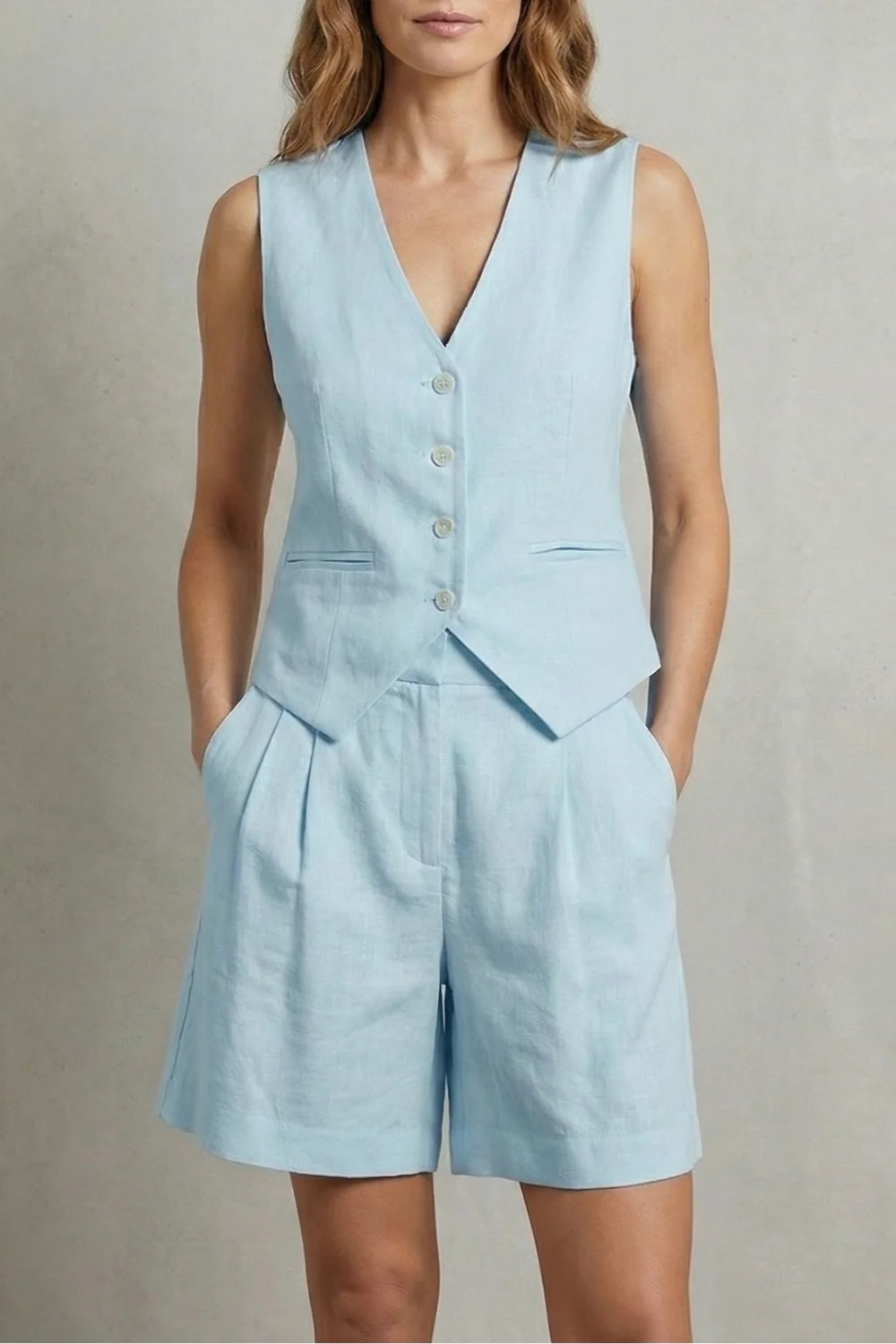 Linévora – Tailored summer ease – Vest and short set - Image 5