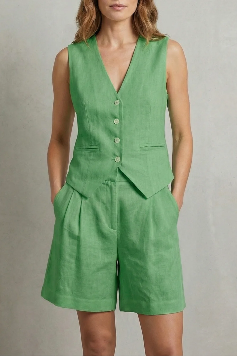 Linévora – Tailored summer ease – Vest and short set - Image 9