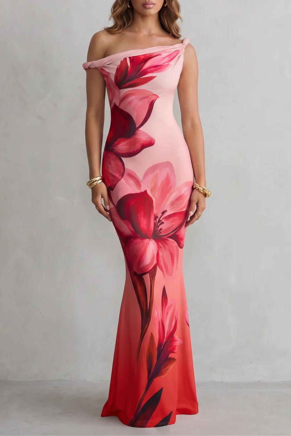 Liravelle – Off-shoulder floral allure – Maxi dress - Image 7