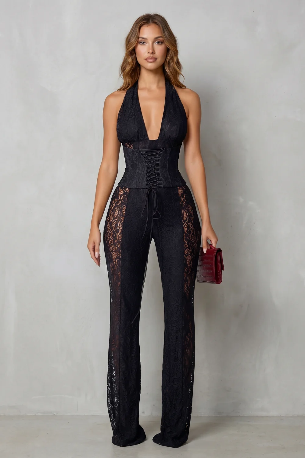 Lorelisse – Lace plunge allure – Jumpsuit - Image 2