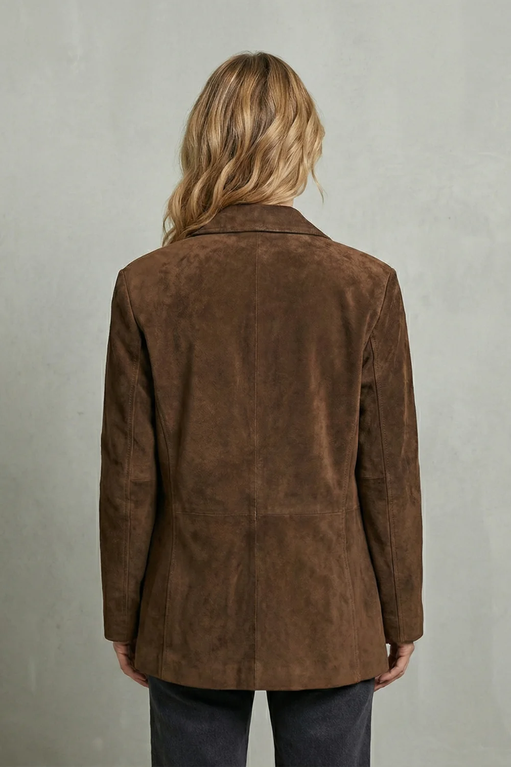 Lorenza – Structured shoulders – Suede blazer - Image 4