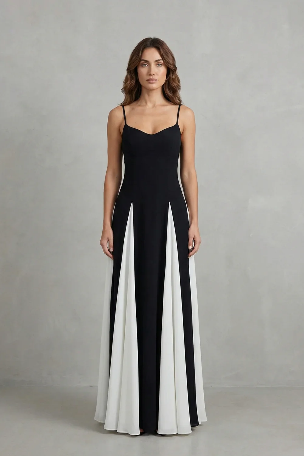 Lovie – Modern contrast – Women’s Elegant Maxi Dress - Image 2