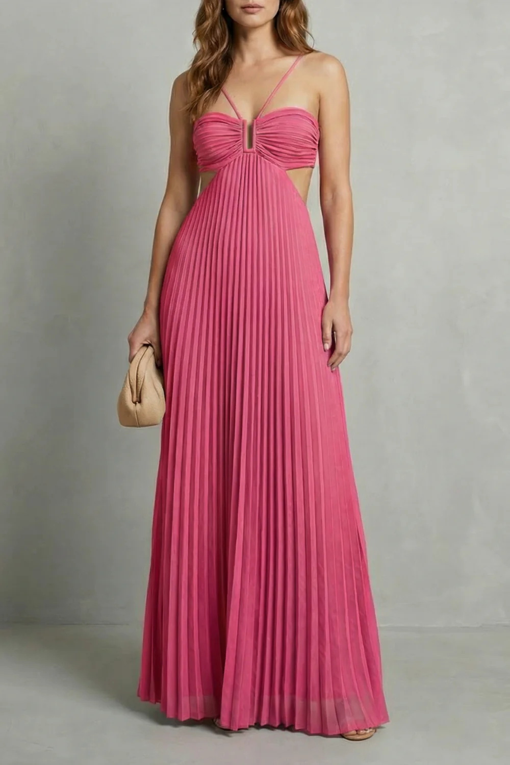 Luellara – Pleated halter elegance – Maxi dress - Image 13