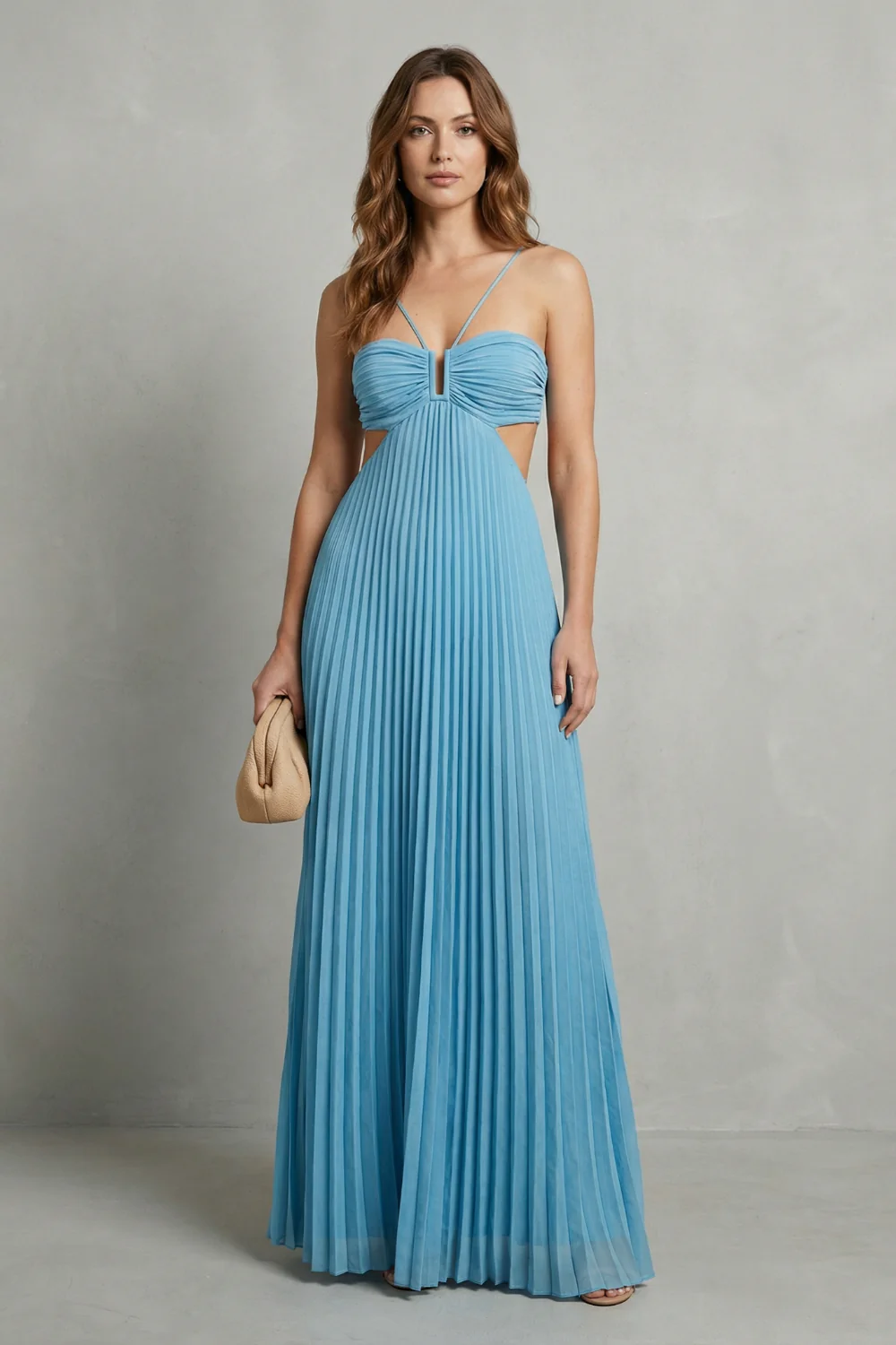 Luellara – Pleated halter elegance – Maxi dress - Image 2