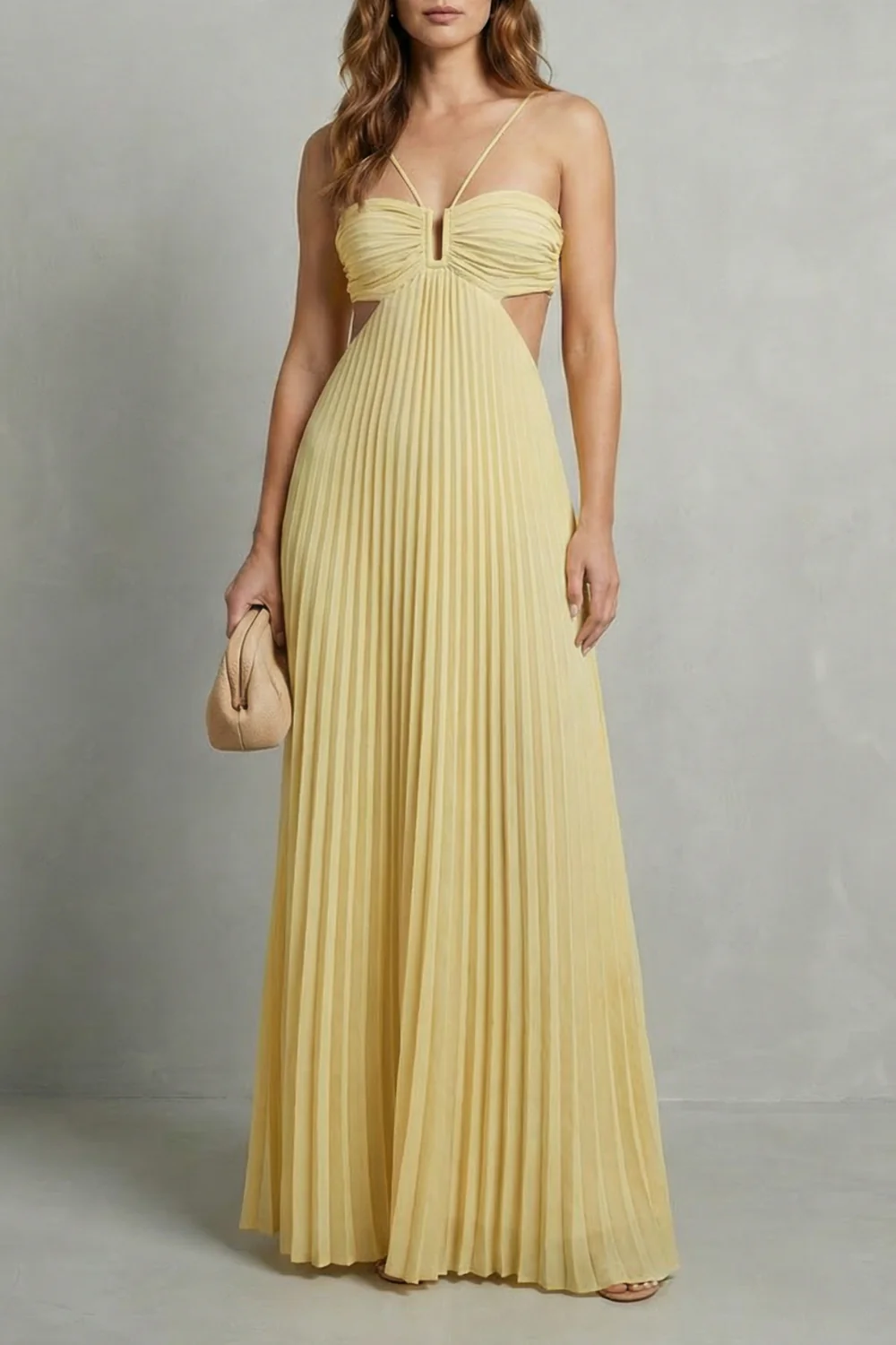 Luellara – Pleated halter elegance – Maxi dress - Image 5