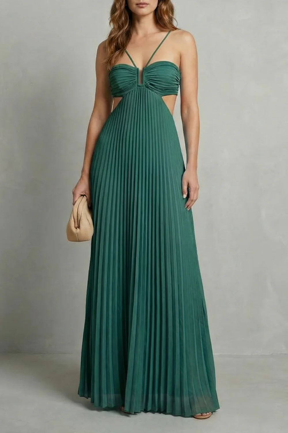 Luellara – Pleated halter elegance – Maxi dress - Image 9