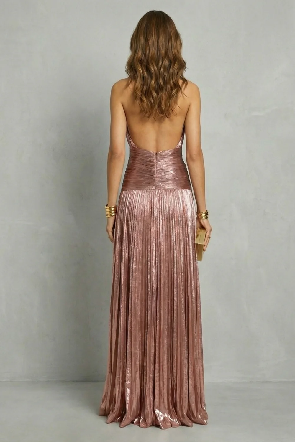 Luminara – Metallic draped elegance – Maxi dress - Image 4