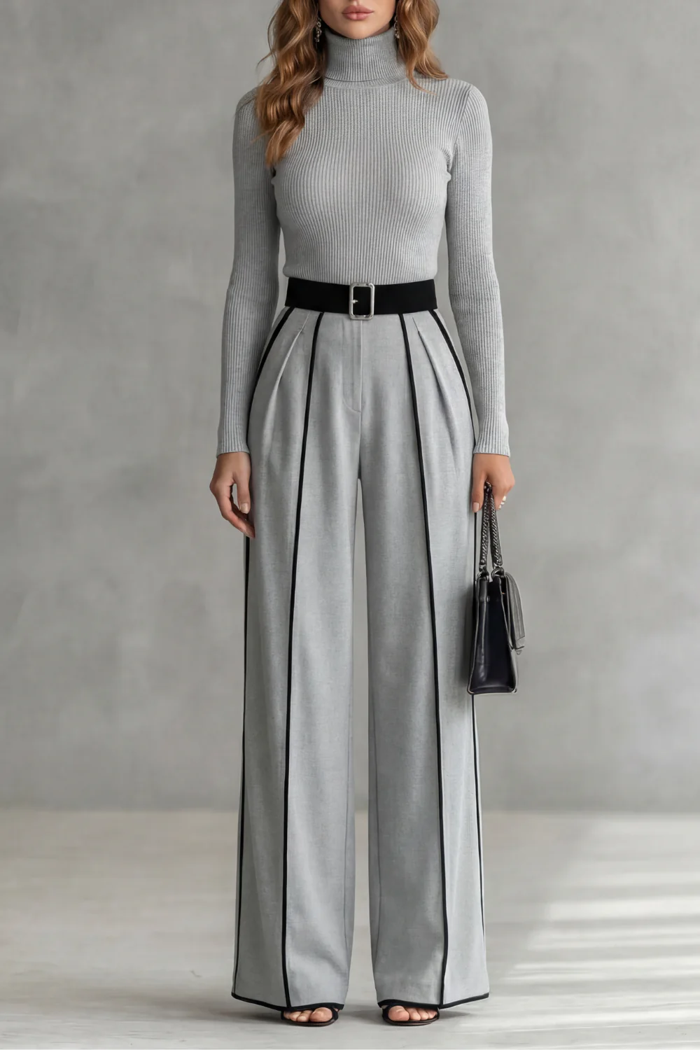 Lunaira – Contrast piping detail – High-neck jumpsuit - Image 5