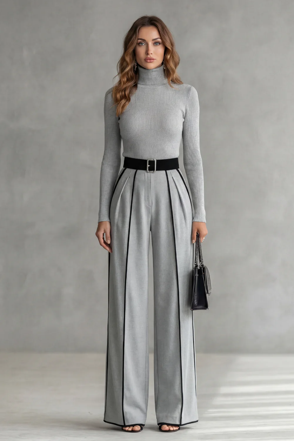 Lunaira – Contrast piping detail – High-neck jumpsuit - Image 6