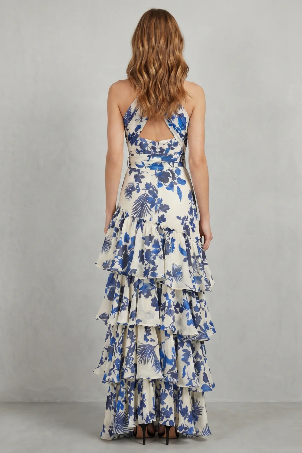 Lunarelle – Floral halter elegance – Maxi dress - Image 4