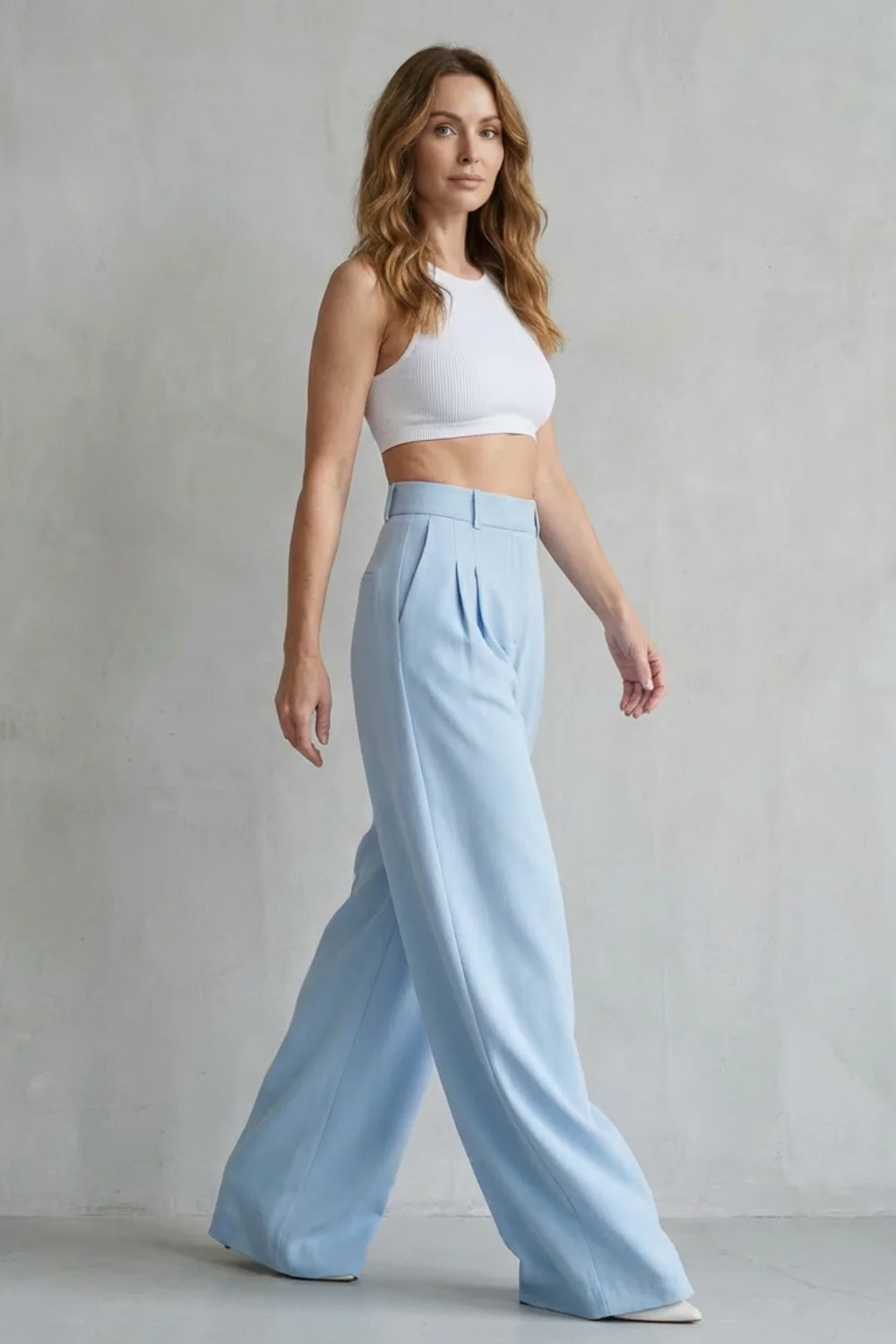 Lunévia – Flowing drape – Wide-leg tailored trousers - Image 3