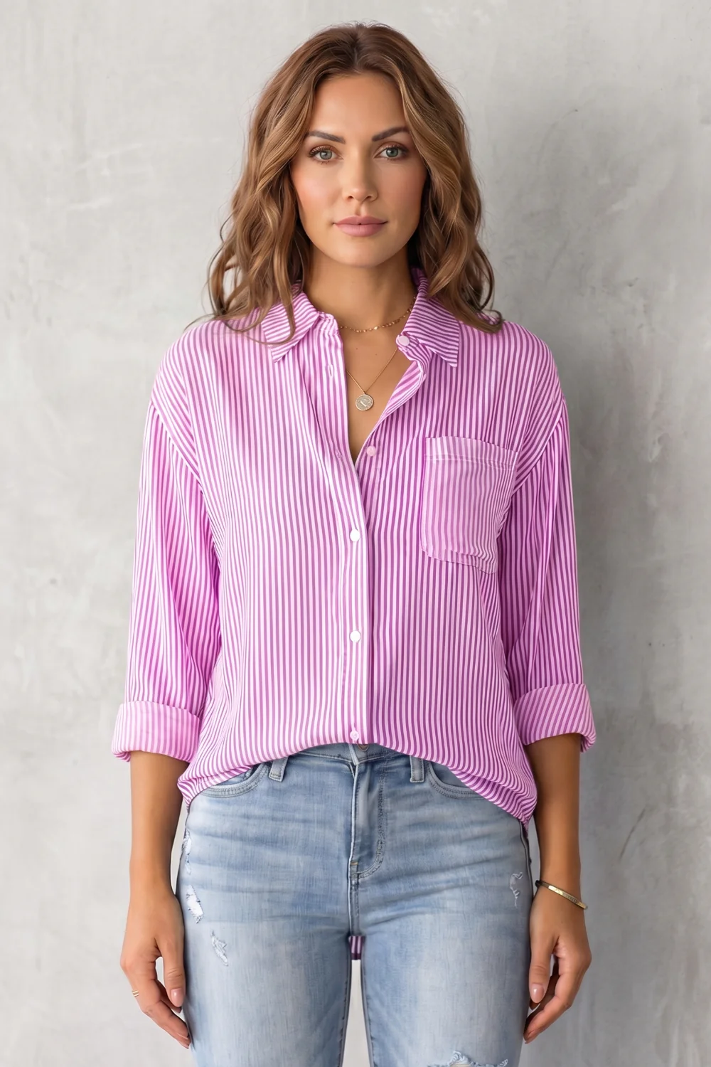 Marinelle – Classic striped pattern – Button-up shirt - Image 10